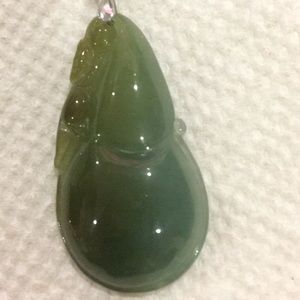 Jade Pendant with 18inch 925 Silver Necklace